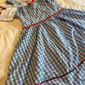 Adult “Dorothy” Wizard of Oz dress Blue and White Gingham Dress with Red Accents